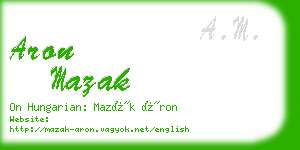 aron mazak business card